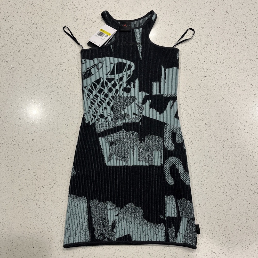 Nike Air Jordan Tight Fit Knit Ribbed Mini Dress Graphic Women's S HJ0016 309